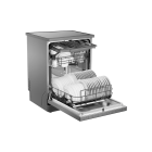 جلاية صحون هاير 10برامج 16 مكان 3 ارفف ، انفيرتر ، فتح الباب تلقائي فضي كفاءة ج