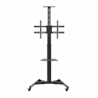 حامل تلفزيون ارضي حمود للشاشات من 37 - 75 بوصة ,مع عجلات ، رف اسود اضافي ، اسود, هيدروليكي