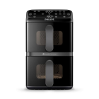 قلاية هوائية فيليبس 10  لتر 2000  واط عمودية مزدوجة اسود