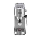 مكينة تحضير القهوة بلاك اند ديكر خافق للحليب – مضخة باريستا يدوية – 1450 واط فضي