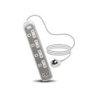 جرين هوم توصيلة كهربائية 4 مقابس و2 منفذ USB و منفذ Type C طول الكبل 5 متر فضي