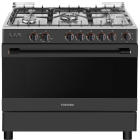 فرن توشيبا غاز امان كامل 5 شعلات 60×90 مروحة توزيع حرارة للفرن استيل اسود