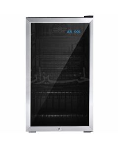 ثلاجة بان كول تبريد باب زجاج اطار استيل 92 لتر اسود خط 220 - LSC-105BS