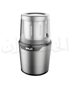 مطحنة بن اي تي سي 80 جم / 200واط وعاء قابل للفك وسهل للتنظيف /مع غطاء لمنع تطاير البهارات او القهوة وقت الطحن جسم الطحانة من الاستانليس ستيل / شفرات الطحن من الاستانليس ستيل خط 220 - H-CG922