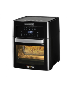 فرن وقلاية هوائية بلاك اند ديكر 15 لتر 1700 واط تحكم رقمي باللمس، 10 وظائف محددة مسبقًا، تسخين الهواء السريع - مثالي للوجبات الكبيرة، طهي بدون دخان