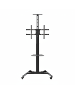 حامل تلفزيون ارضي حمود للشاشات من 37 - 75 بوصة ,مع عجلات ، رف اسود اضافي ، اسود, هيدروليكي