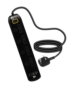 توصيلة جرين هوم 4 مقابس , 5 متر,  + 2USB  + 2 Type C اسود - GH-CE4SUC/BK-5M