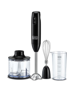 خلاط يدوي بلاك اند ديكر 3 في 1 ، 600 واط مع قطاعة اسود