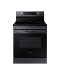 فرن سامسونج كهرباء سراميك 5 عيون سعة 6.3 قدم مكعب ، تصميم متميز مصنوع من الفولاذ المقاوم للصدأ ، اسود