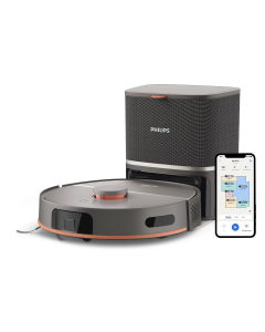 مكنسة فيليبس لاسلكية روبوت ، فرشاة مضادة للتشابك لتقليل الصيانة ، اسود - XU5100/11