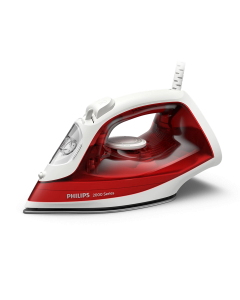 كاوية فيليبس 2000 واط بخار مستمر بتدفق يصل إلى 25 جم/ دقيقة لإزالة التجاعيد ، لون احمر
